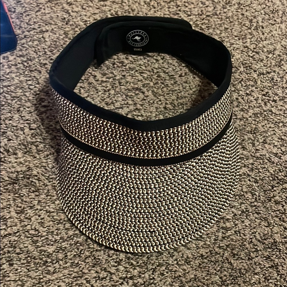 Black and White Woven Visor